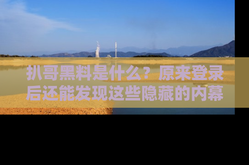扒哥黑料是什么？原来登录后还能发现这些隐藏的内幕！