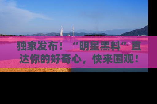 独家发布！“明星黑料”直达你的好奇心，快来围观！