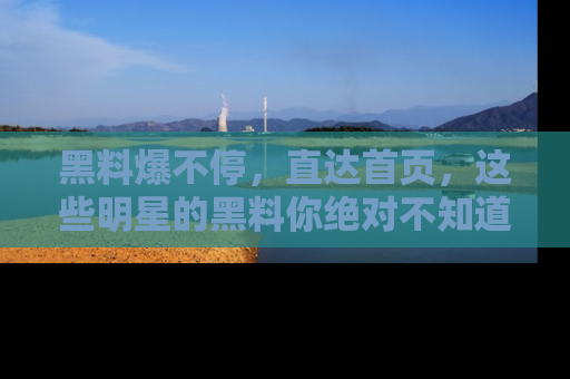 黑料爆不停，直达首页，这些明星的黑料你绝对不知道！
