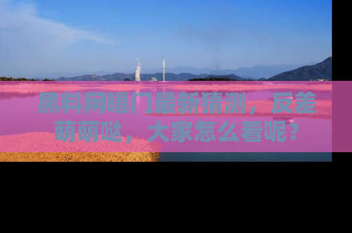 黑料网曝门最新猜测，反差萌萌哒，大家怎么看呢？